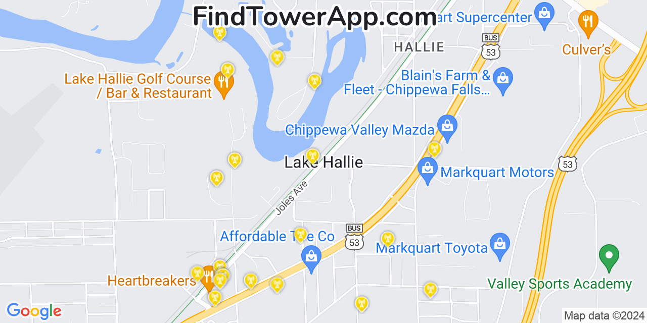 T-Mobile 4G/5G cell tower coverage map Lake Hallie, Wisconsin