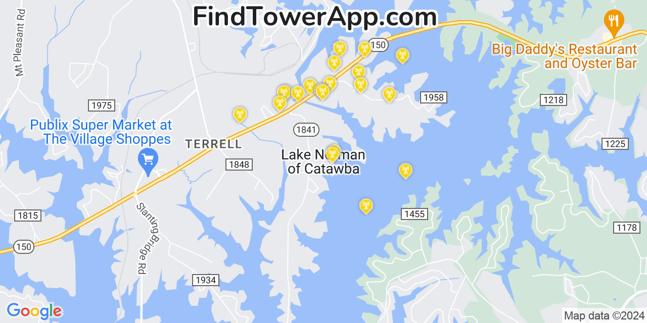 T-Mobile 4G/5G cell tower coverage map Lake Norman of Catawba, North Carolina