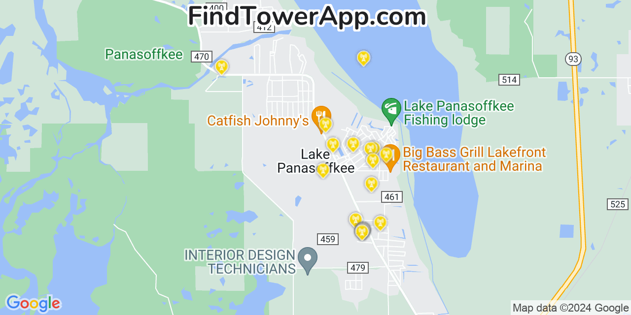 T-Mobile 4G/5G cell tower coverage map Lake Panasoffkee, Florida