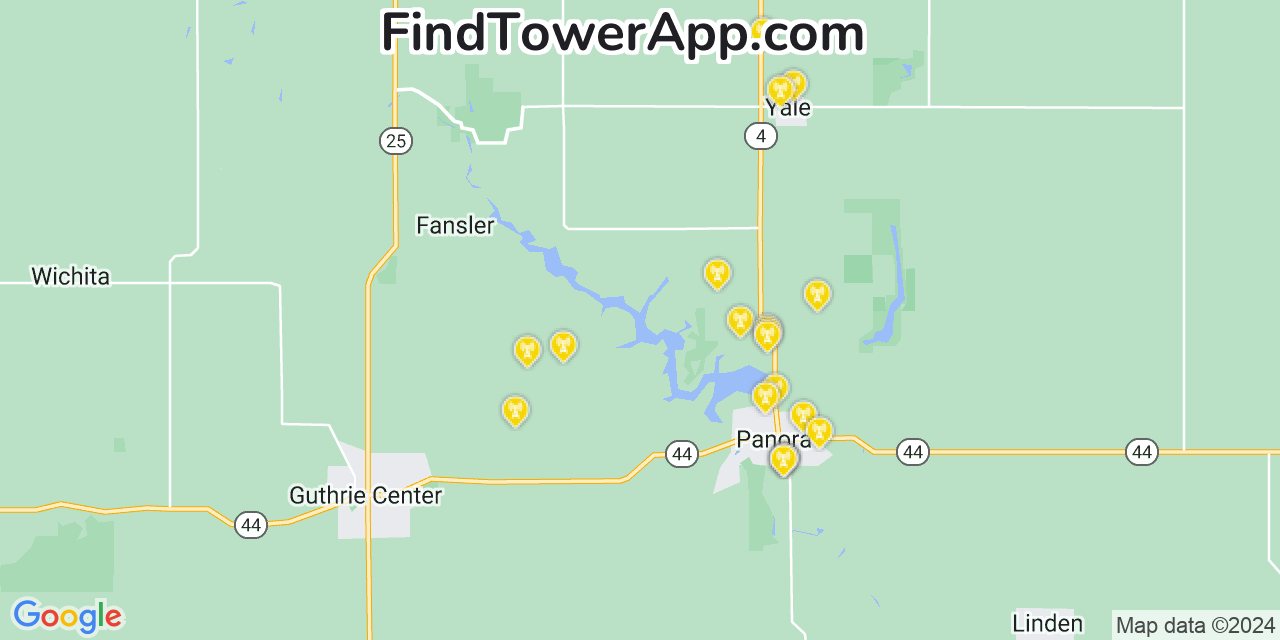T-Mobile 4G/5G cell tower coverage map Lake Panorama, Iowa