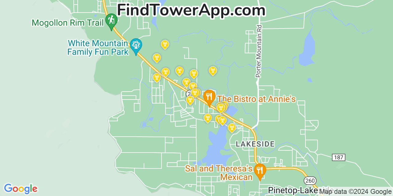 AT&T 4G/5G cell tower coverage map Lake of the Woods, Arizona