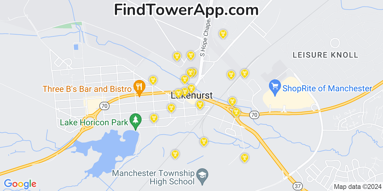 T-Mobile 4G/5G cell tower coverage map Lakehurst, New Jersey