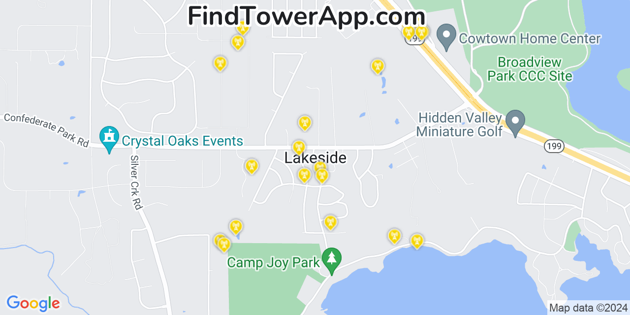 T-Mobile 4G/5G cell tower coverage map Lakeside, Texas