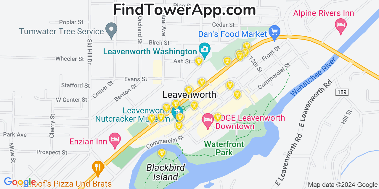 T-Mobile 4G/5G cell tower coverage map Leavenworth, Washington