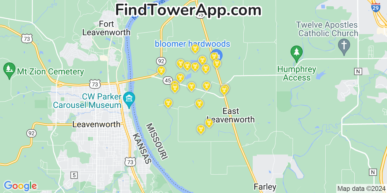 Lee (Missouri) 4G/5G cell tower coverage map
