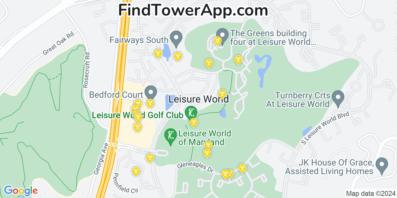 T-Mobile 4G/5G cell tower coverage map Leisure World, Maryland