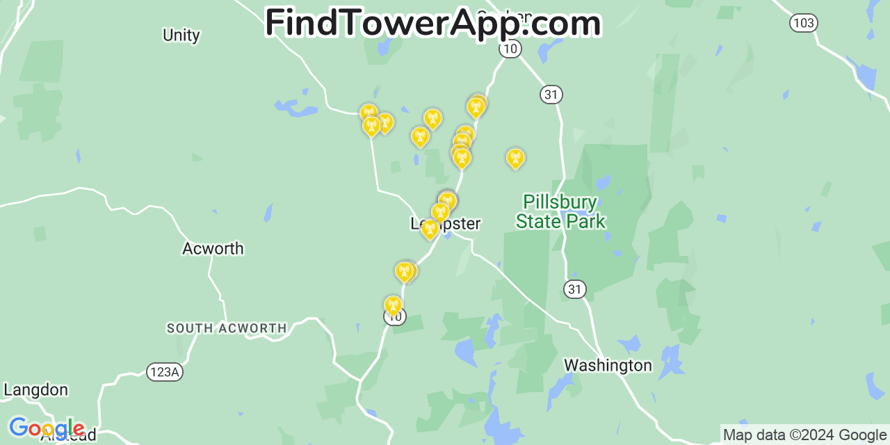 T-Mobile 4G/5G cell tower coverage map Lempster, New Hampshire