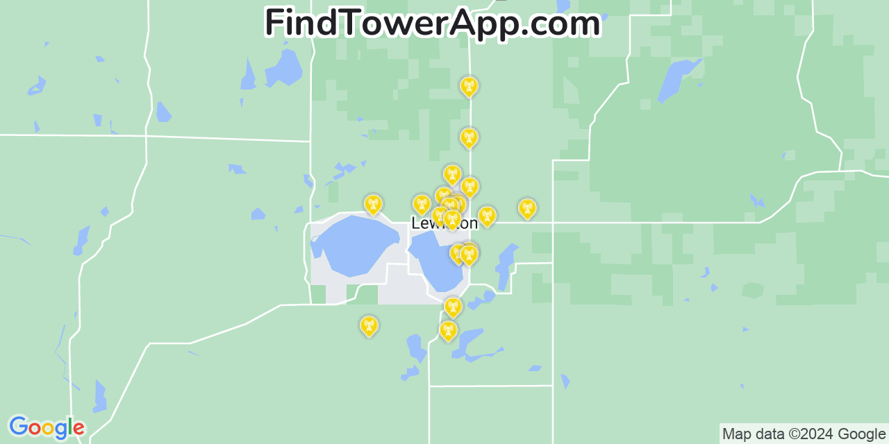 AT&T 4G/5G cell tower coverage map Lewiston, Michigan