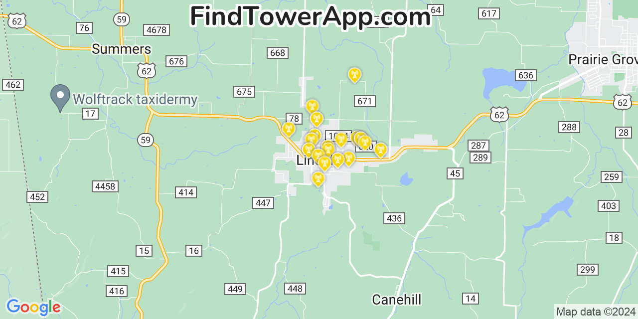 T-Mobile 4G/5G cell tower coverage map Lincoln, Arkansas