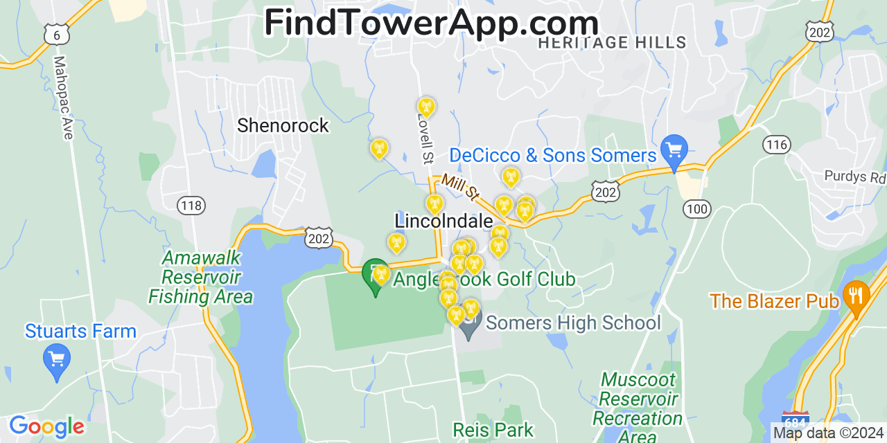 T-Mobile 4G/5G cell tower coverage map Lincolndale, New York