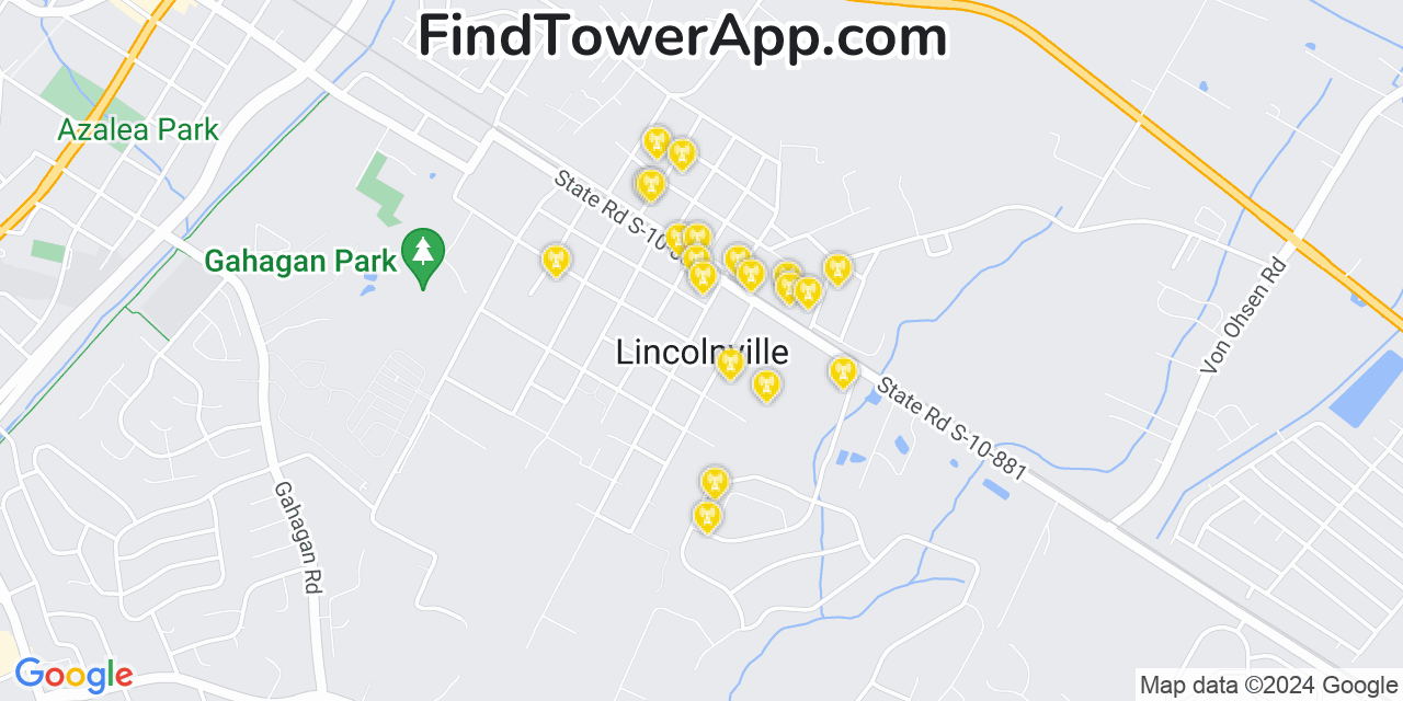 AT&T 4G/5G cell tower coverage map Lincolnville, South Carolina