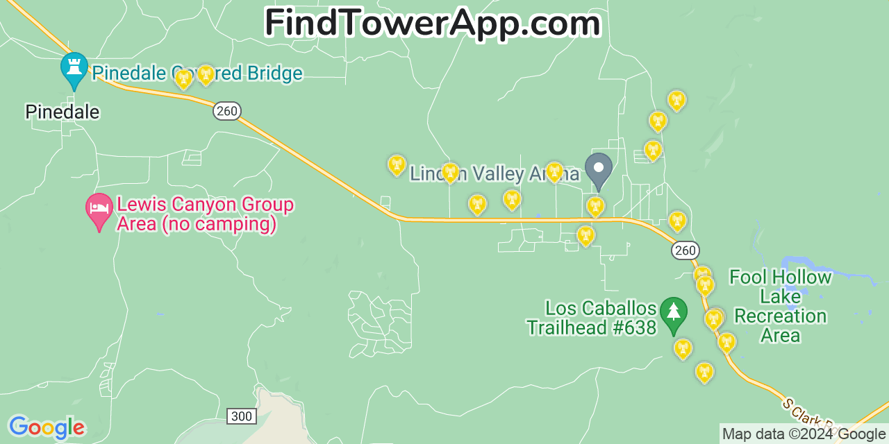 AT&T 4G/5G cell tower coverage map Linden, Arizona