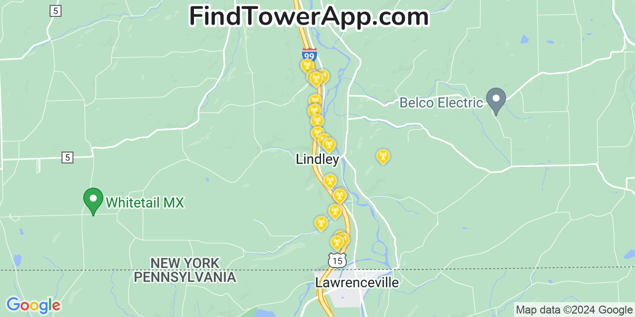T-Mobile 4G/5G cell tower coverage map Lindley, New York
