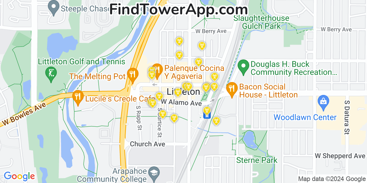 T-Mobile 4G/5G cell tower coverage map Littleton, Colorado