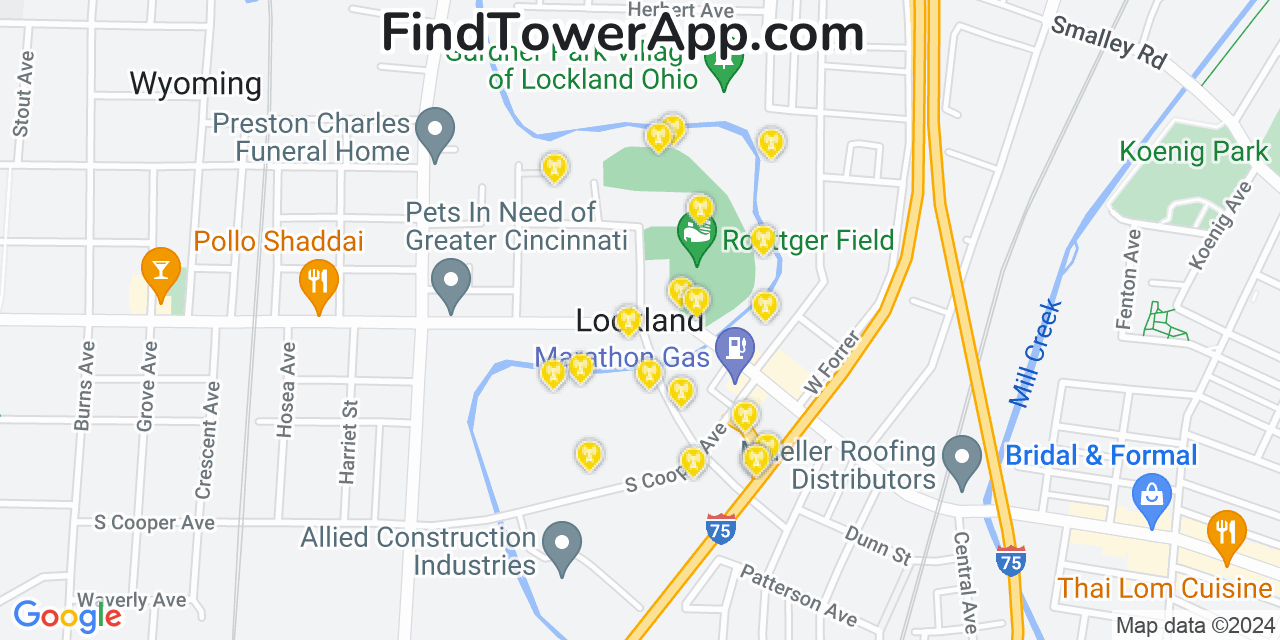 T-Mobile 4G/5G cell tower coverage map Lockland, Ohio