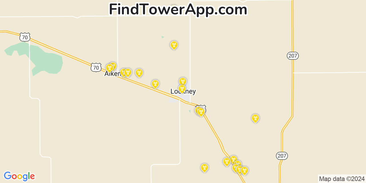 AT&T 4G/5G cell tower coverage map Lockney, Texas