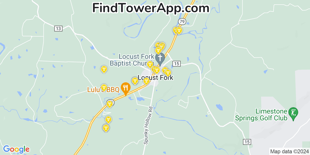 T-Mobile 4G/5G cell tower coverage map Locust Fork, Alabama