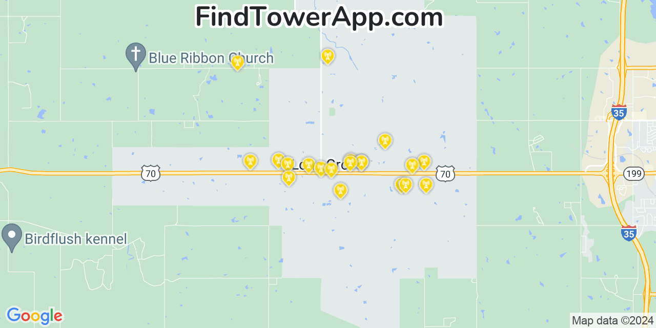 AT&T 4G/5G cell tower coverage map Lone Grove, Oklahoma