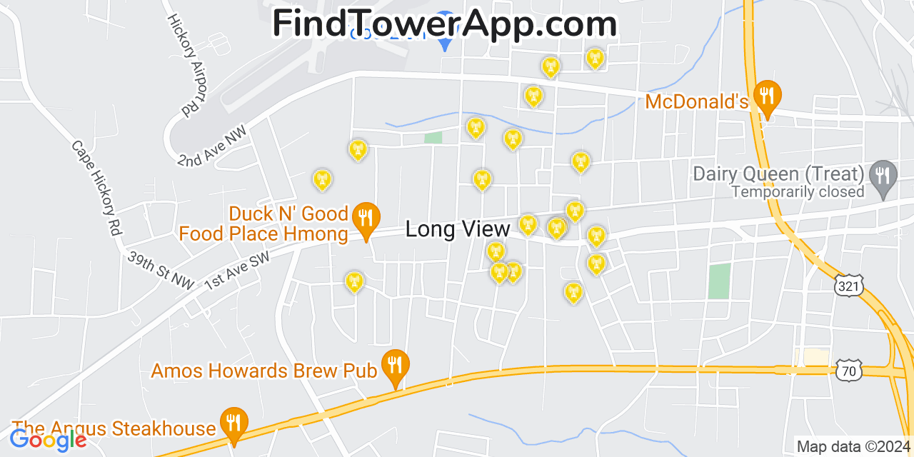 T-Mobile 4G/5G cell tower coverage map Longview, North Carolina