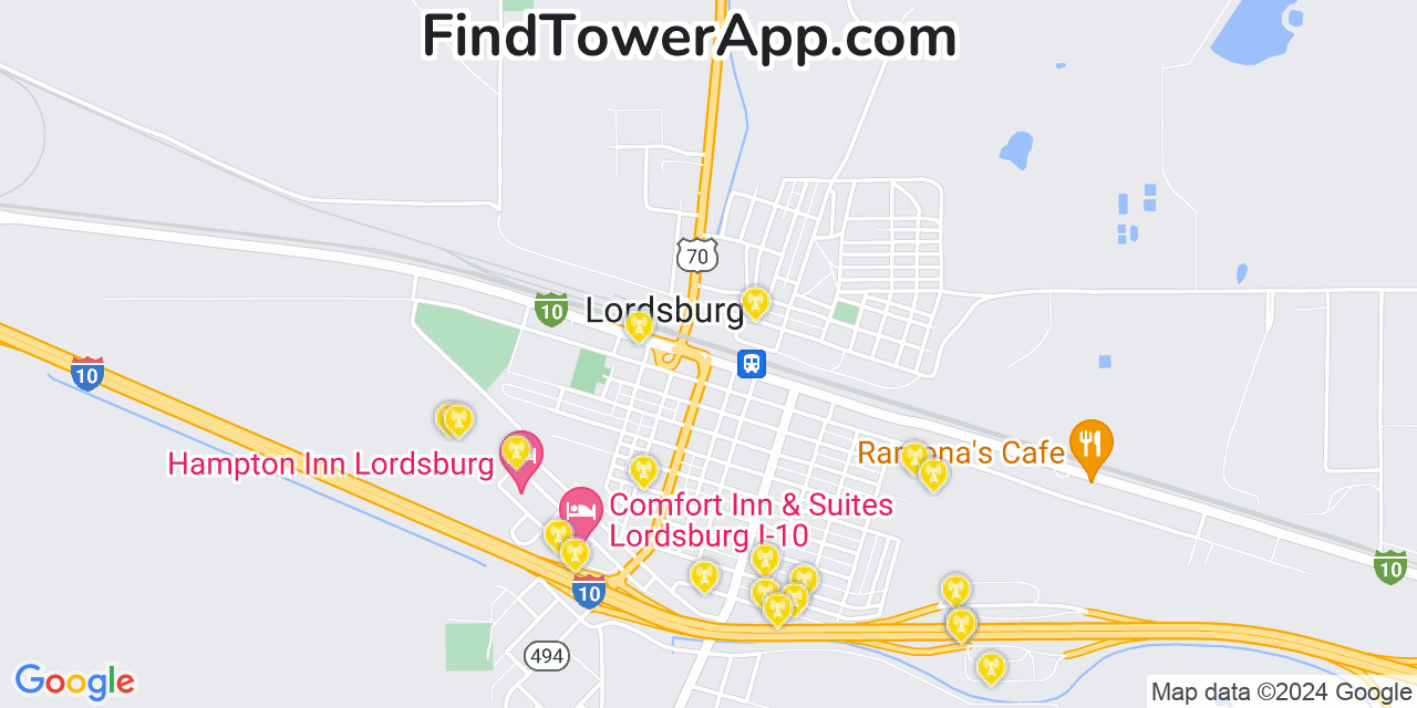 T-Mobile 4G/5G cell tower coverage map Lordsburg, New Mexico