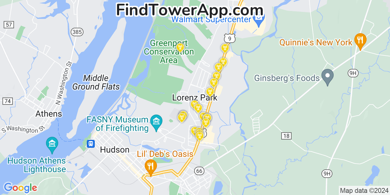 AT&T 4G/5G cell tower coverage map Lorenz Park, New York