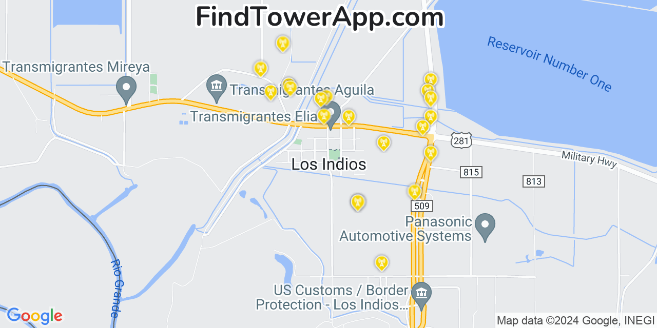 T-Mobile 4G/5G cell tower coverage map Los Indios, Texas