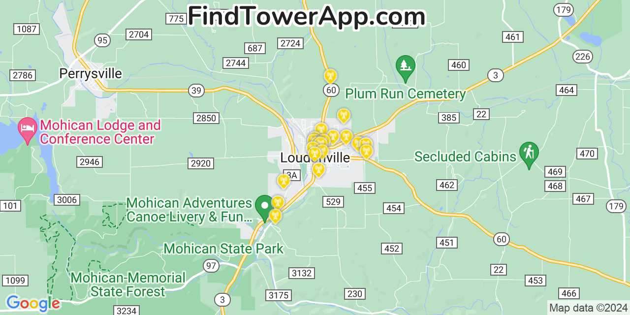 T-Mobile 4G/5G cell tower coverage map Loudonville, Ohio