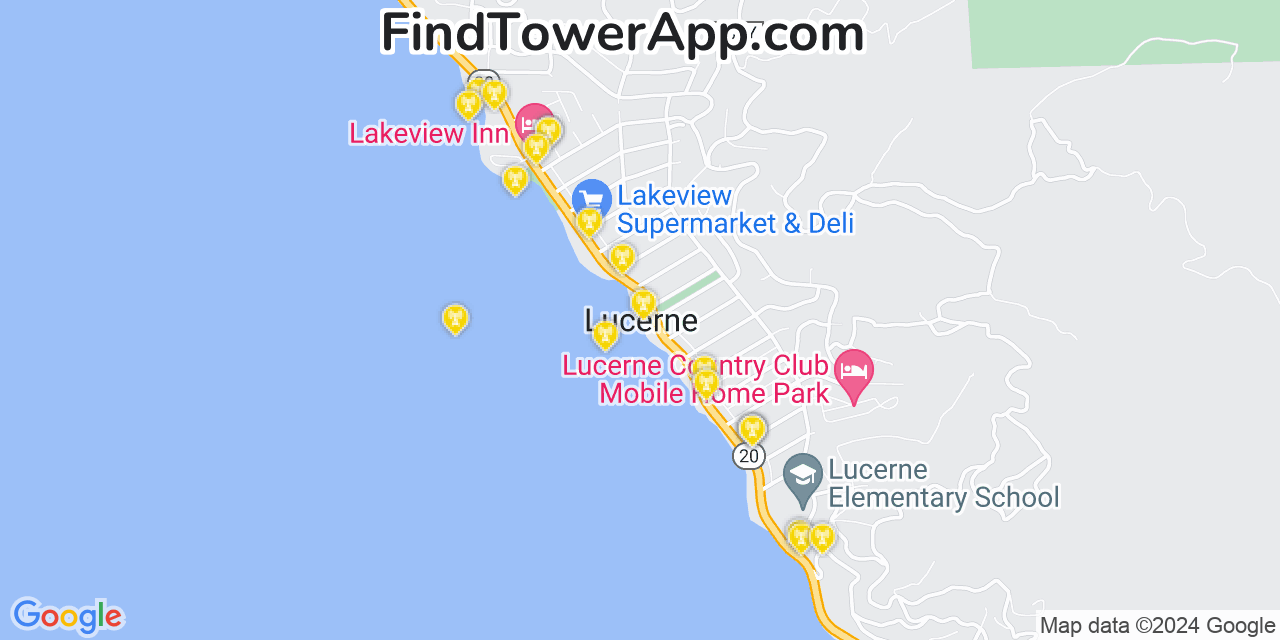 T-Mobile 4G/5G cell tower coverage map Lucerne, California