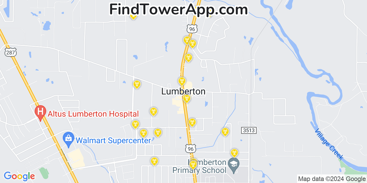 Verizon 4G/5G cell tower coverage map Lumberton, Texas