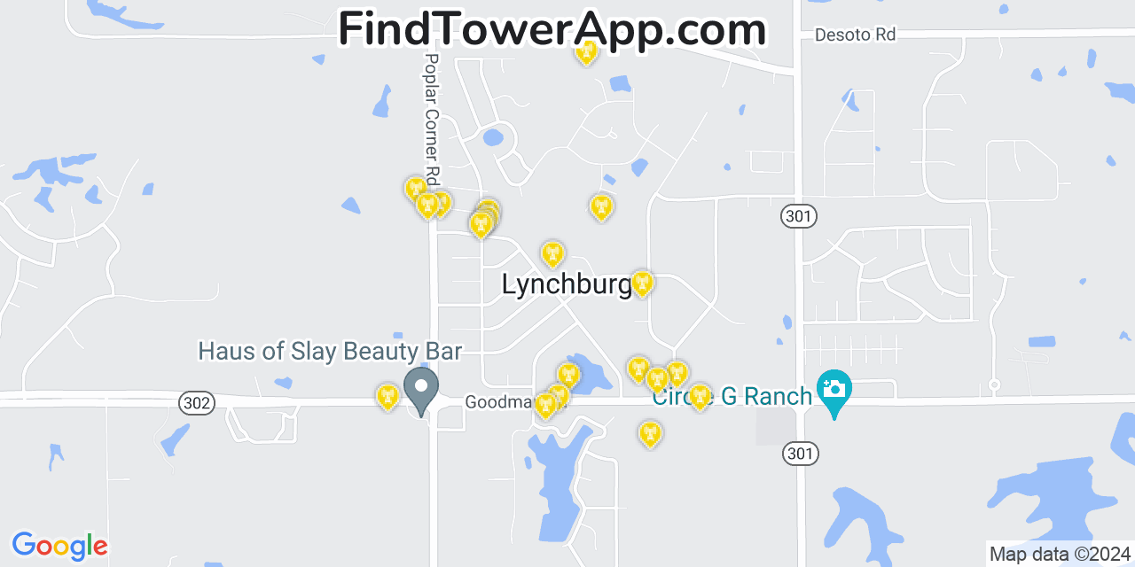 T-Mobile 4G/5G cell tower coverage map Lynchburg, Mississippi