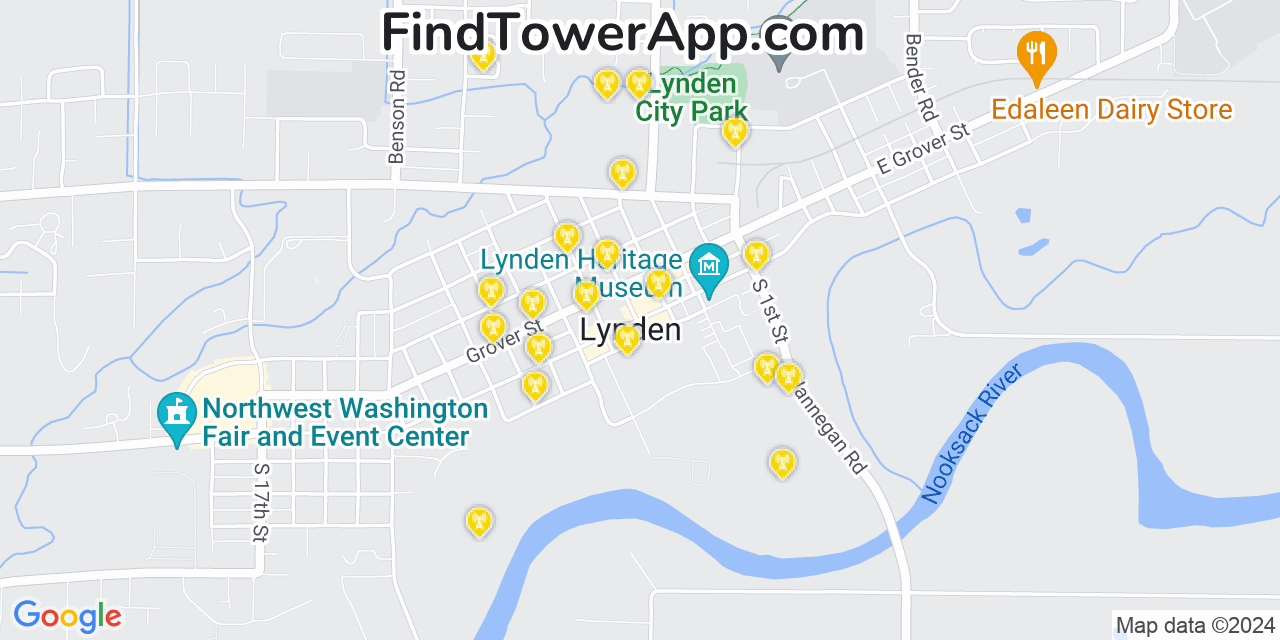 T-Mobile 4G/5G cell tower coverage map Lynden, Washington