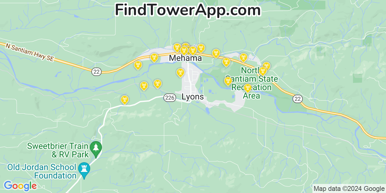 T-Mobile 4G/5G cell tower coverage map Lyons, Oregon