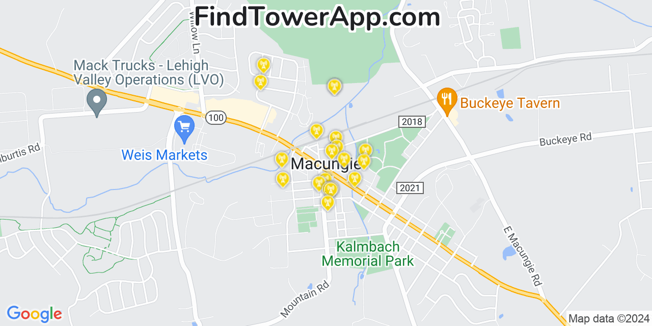 T-Mobile 4G/5G cell tower coverage map Macungie, Pennsylvania