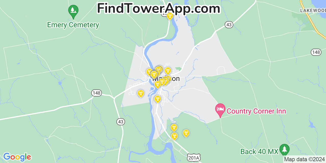 T-Mobile 4G/5G cell tower coverage map Madison, Maine
