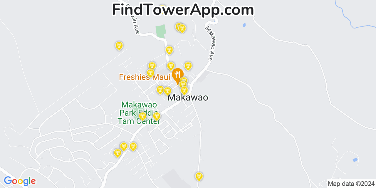 T-Mobile 4G/5G cell tower coverage map Makawao, Hawaii