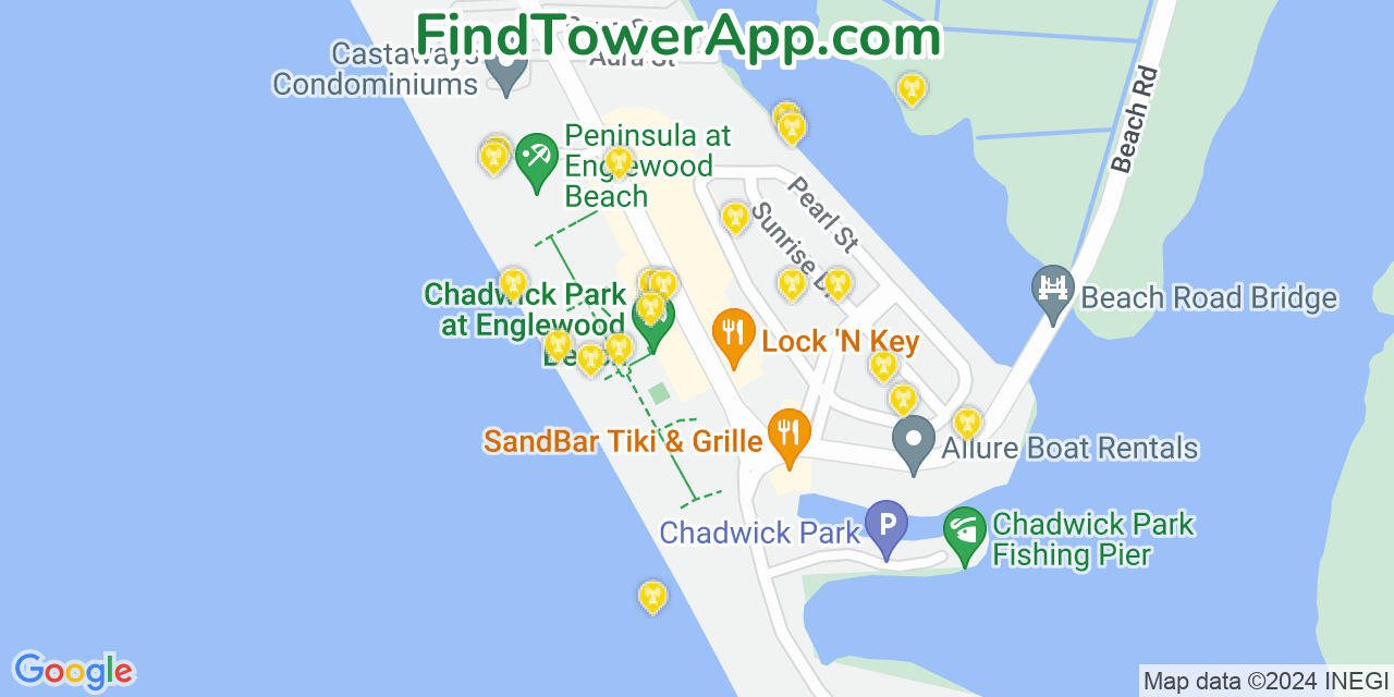 T-Mobile 4G/5G cell tower coverage map Manasota Key, Florida