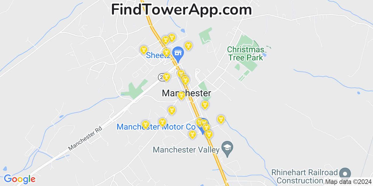 AT&T 4G/5G cell tower coverage map Manchester, Maryland