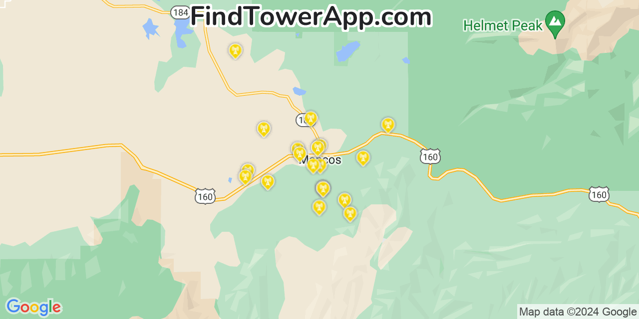 AT&T 4G/5G cell tower coverage map Mancos, Colorado