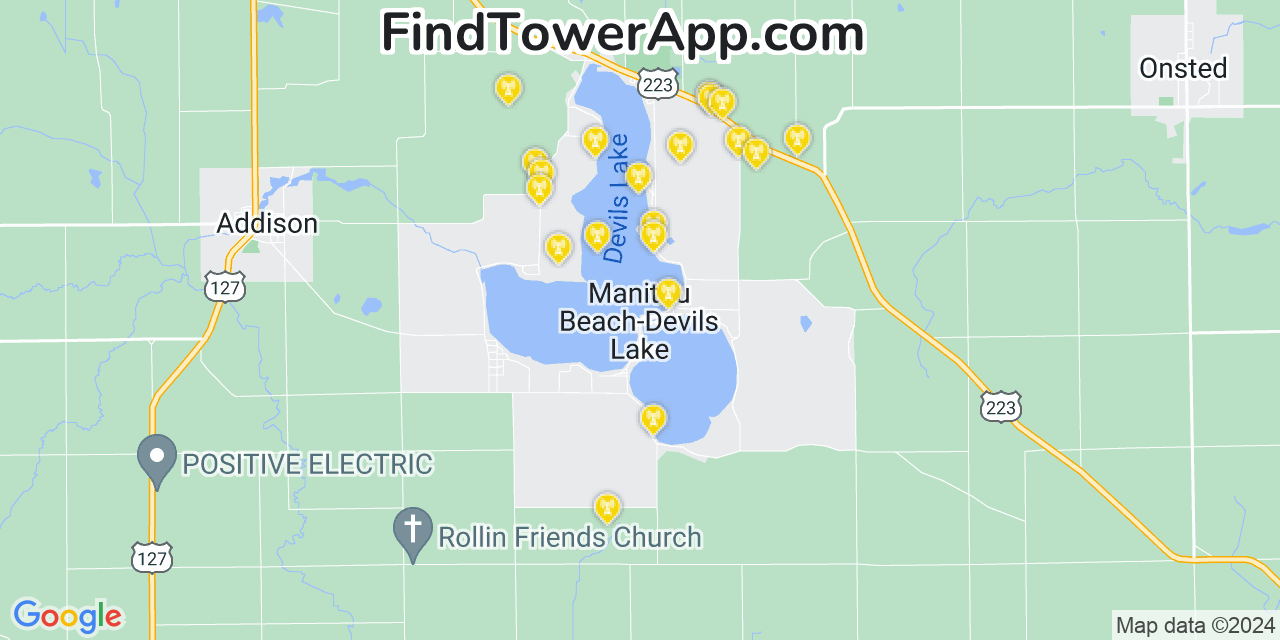 T-Mobile 4G/5G cell tower coverage map Manitou Beach Devils Lake, Michigan