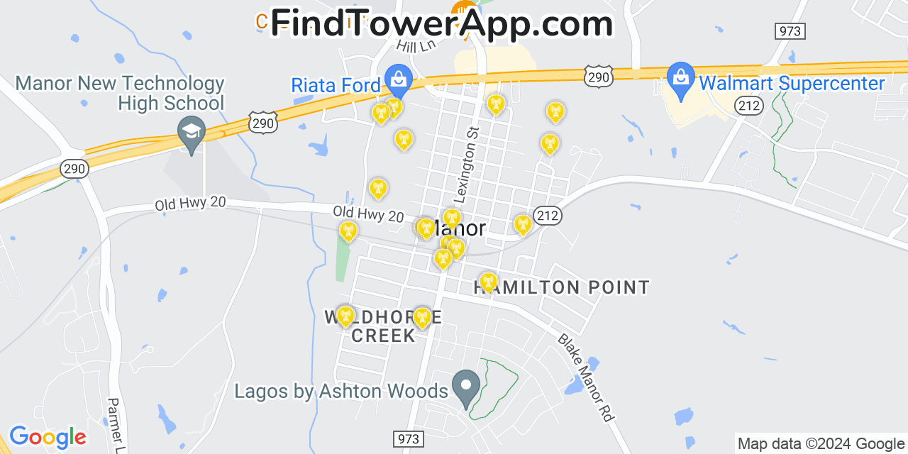 T-Mobile 4G/5G cell tower coverage map Manor, Texas