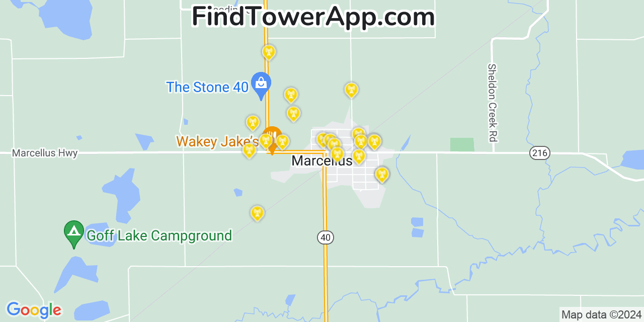 T-Mobile 4G/5G cell tower coverage map Marcellus, Michigan