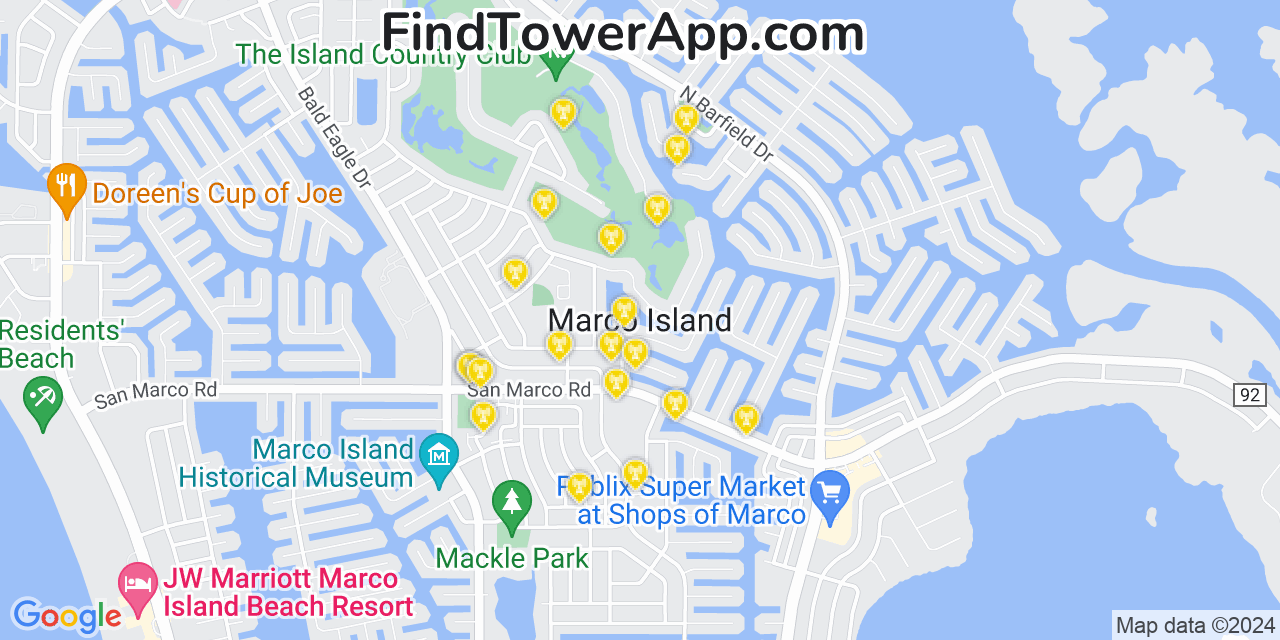 T-Mobile 4G/5G cell tower coverage map Marco, Florida