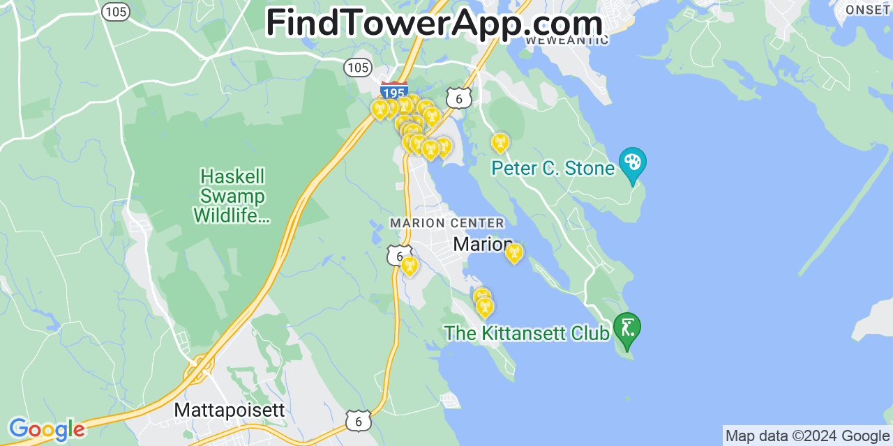 T-Mobile 4G/5G cell tower coverage map Marion Center, Massachusetts