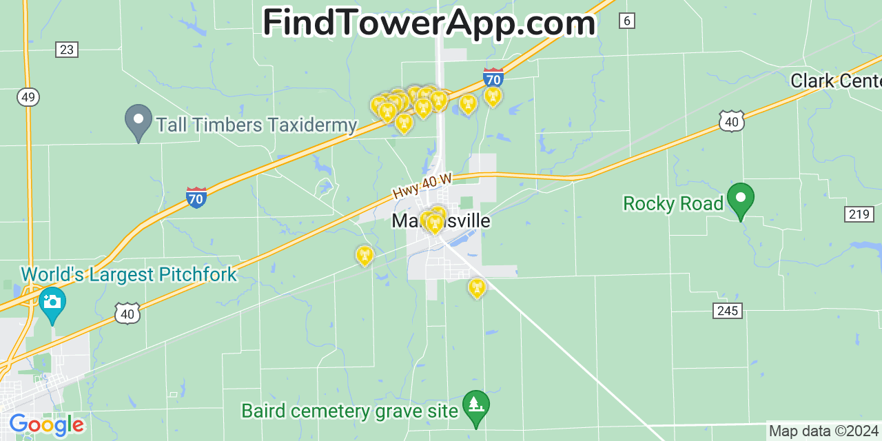 T-Mobile 4G/5G cell tower coverage map Martinsville, Illinois