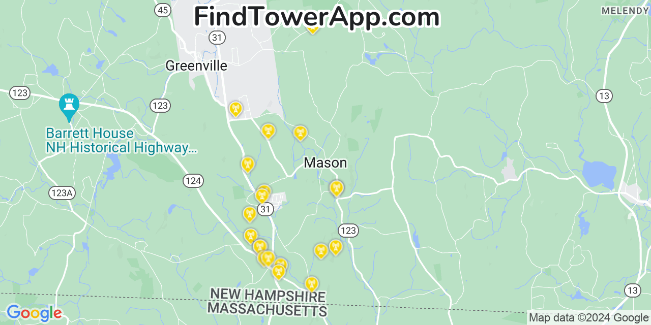 Verizon 4G/5G cell tower coverage map Mason, New Hampshire