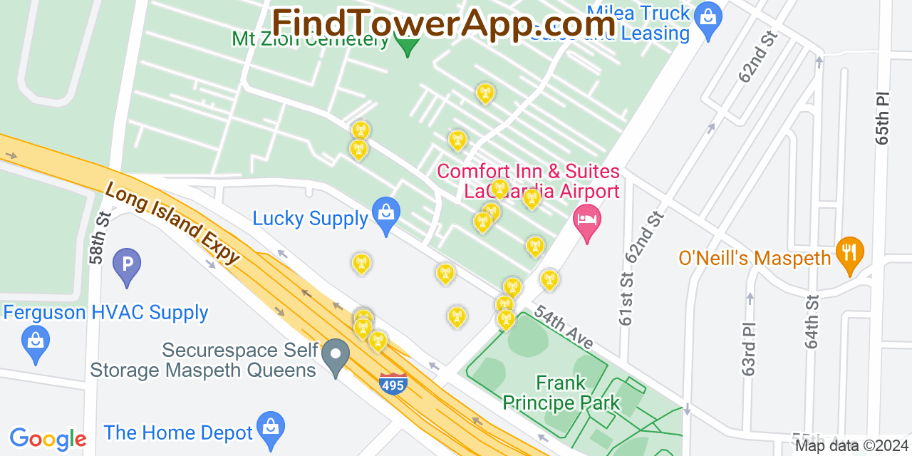 T-Mobile 4G/5G cell tower coverage map Maspeth, New York