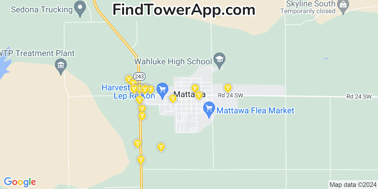 T-Mobile 4G/5G cell tower coverage map Mattawa, Washington