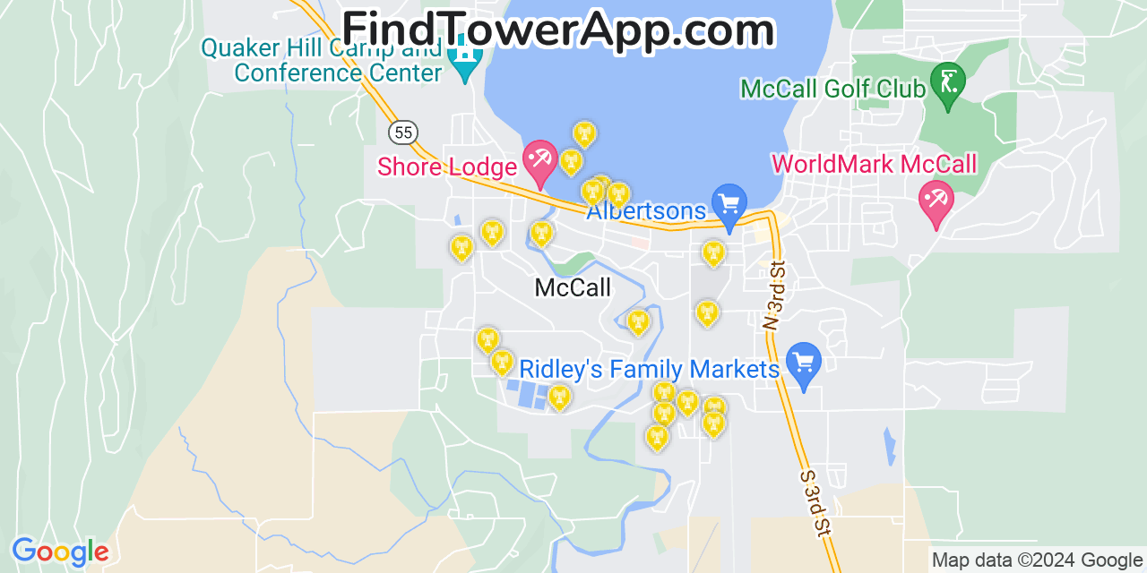 AT&T 4G/5G cell tower coverage map McCall, Idaho