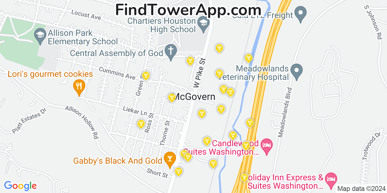 T-Mobile 4G/5G cell tower coverage map McGovern, Pennsylvania