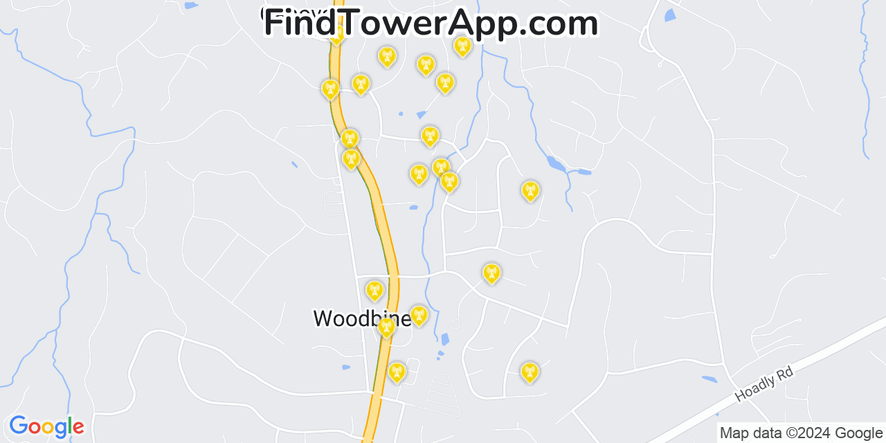 AT&T 4G/5G cell tower coverage map Meadowbrook, Virginia